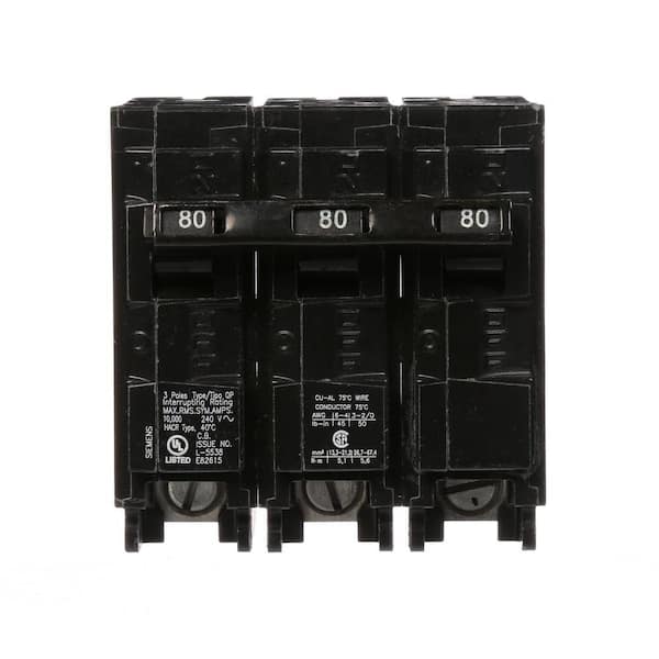 80 Amp 3-Pole Type QP Plug-In Circuit Breaker