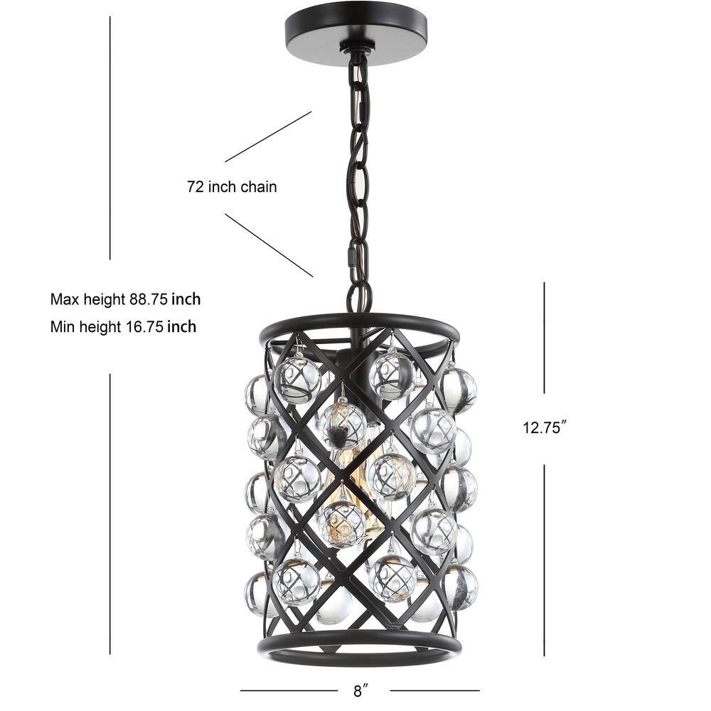 Gabrielle 8" Oil-Rubbed Bronze and Crystal LED Pendant