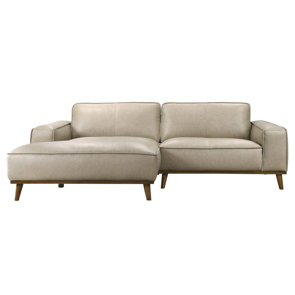 Ashcroft Furniture Co Clifford 98 in. Square Arm 2-Piece Leather L