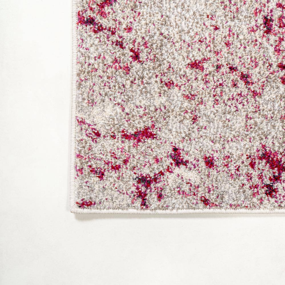 Serene Abstract Maroon and Cream 5'x8' Synthetic Area Rug