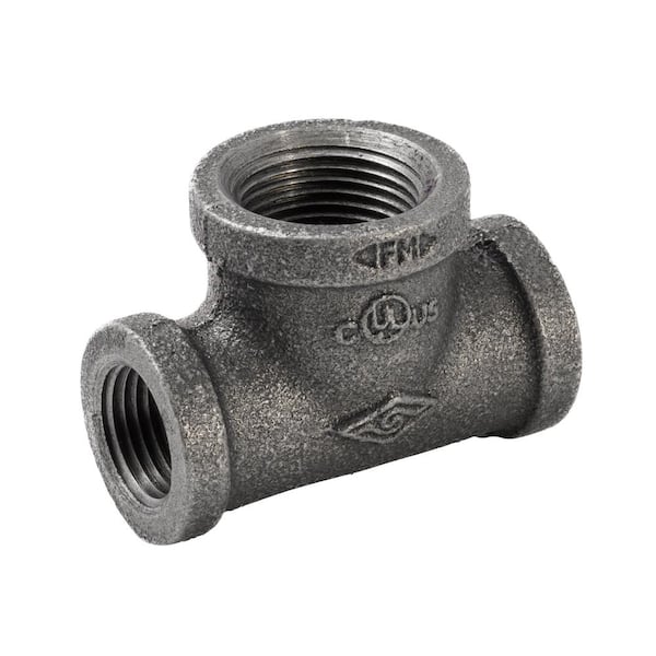 Southland 1/2 in. x 1/2 in. x 3/4 in. Black Malleable Iron Reducing Tee Fitting