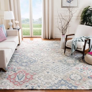 Glamour Ivory/Red 9 ft. x 12 ft. Floral Area Rug