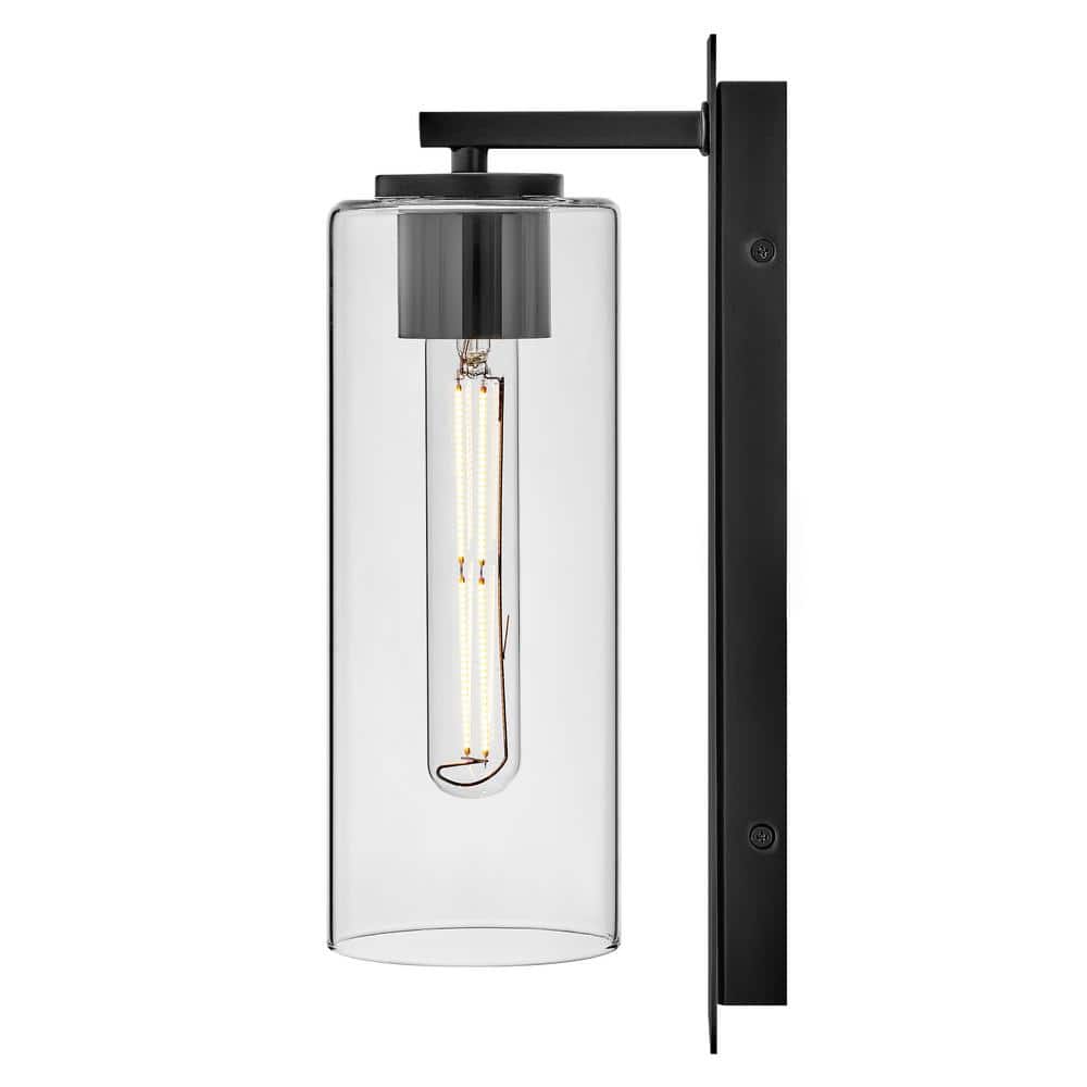 Lane Black and Clear Glass Dimmable Wall Sconce