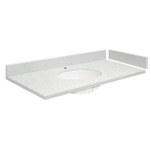 24.5 in. W x 22.25 in. D Quartz Vanity Top in Milan White with Single Hole