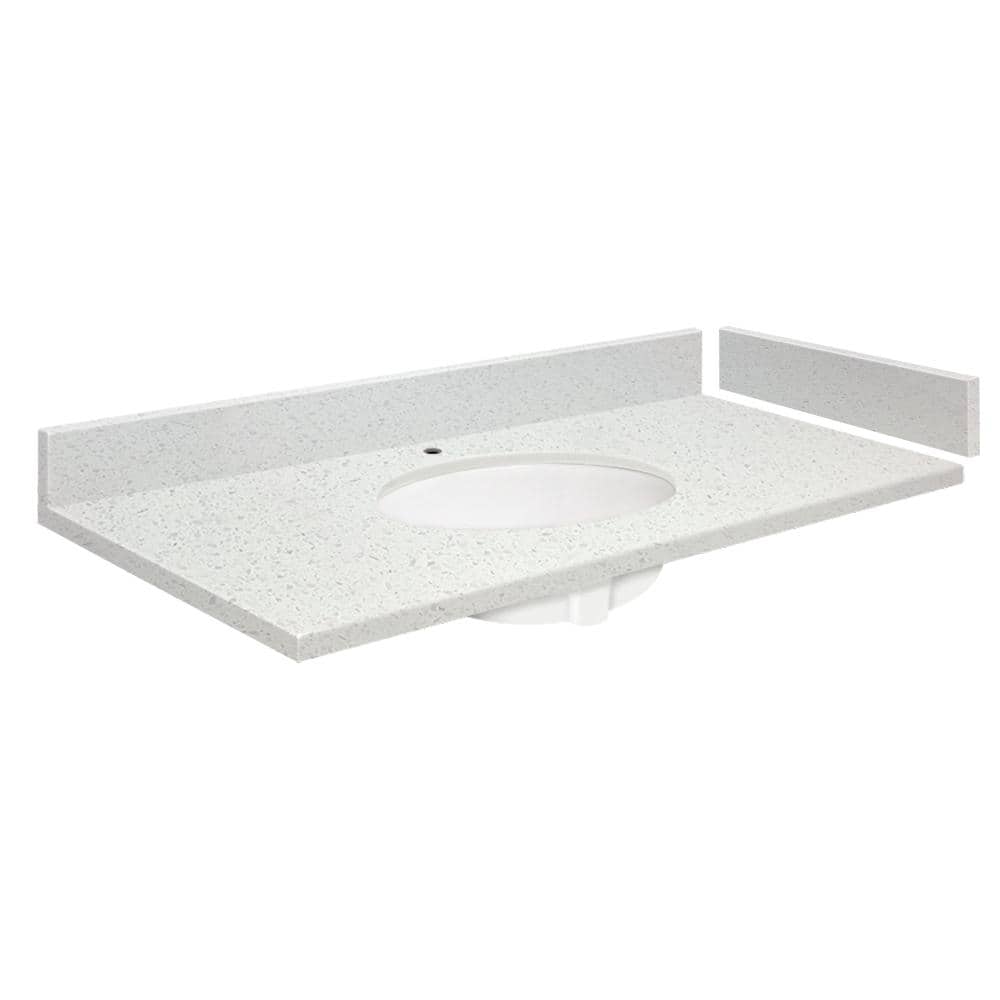 Transolid 49.5 in. W x 22.25 in. D Quartz Vanity Top in Milan White
