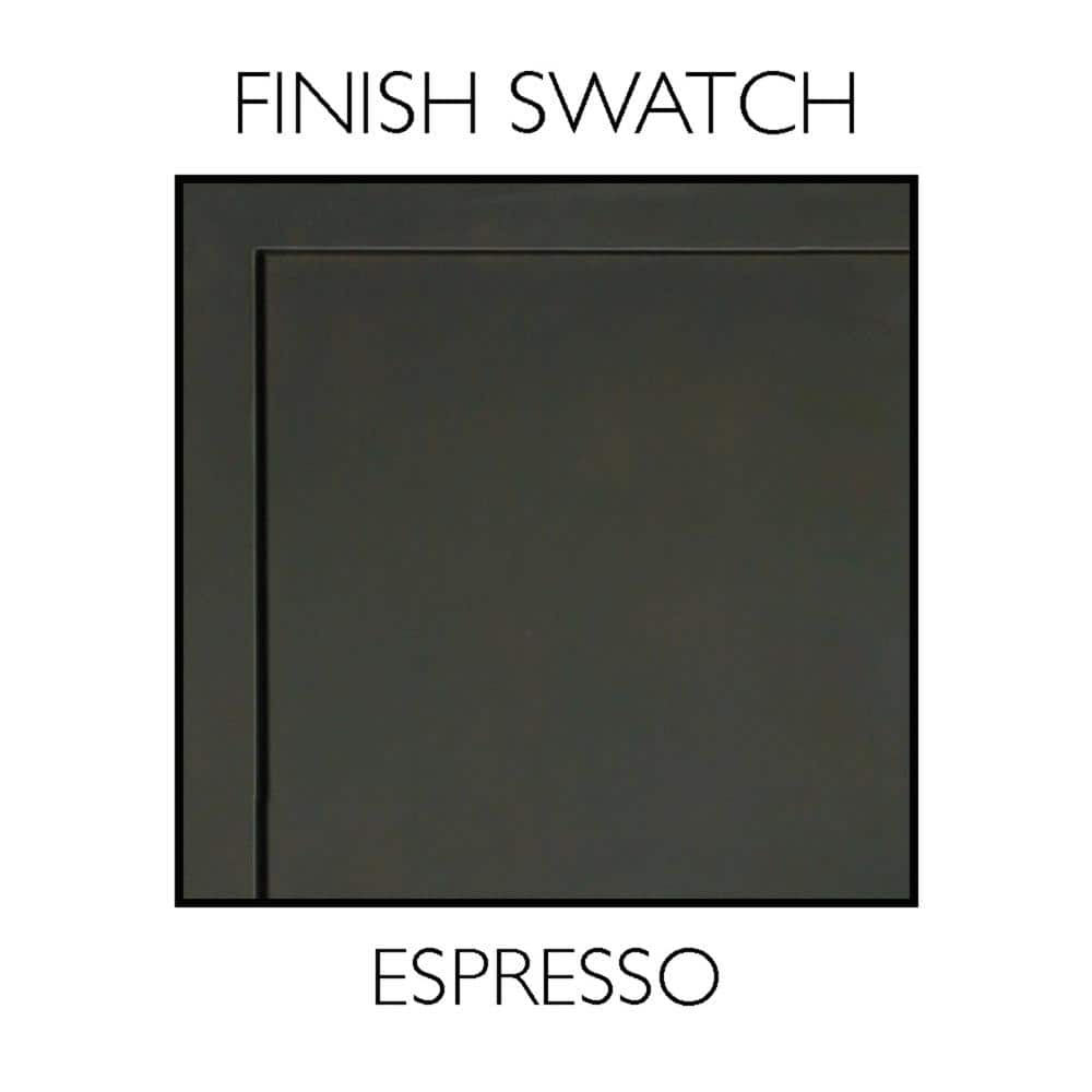 Espresso Wood Framed Wall Mounted Medicine Cabinet with Mirror