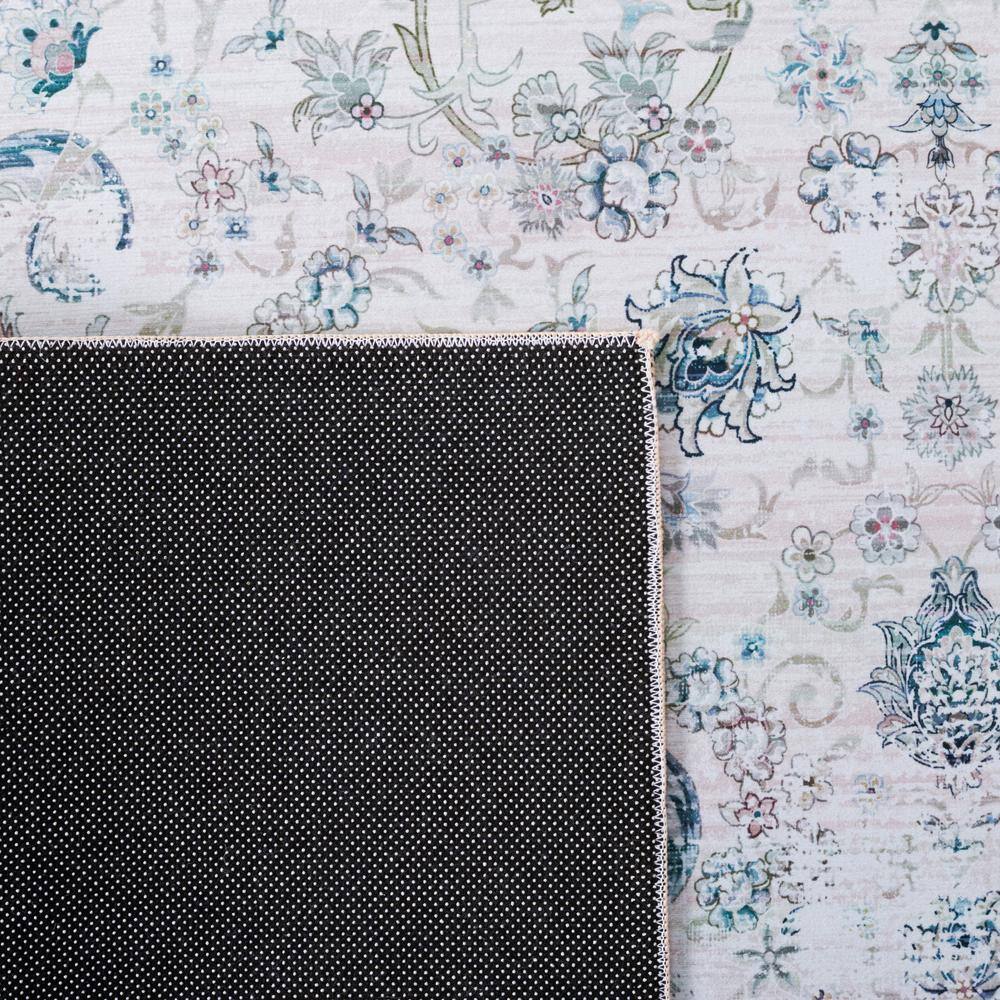 Tucson Geometric Blue 9' x 12' Machine-Washable Synthetic Rug