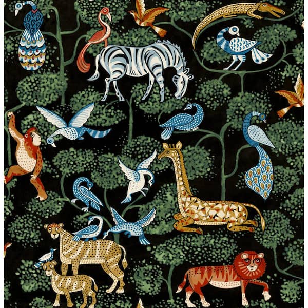 A-Street Prints Rigby multi-color Jungle Animals Wallpaper