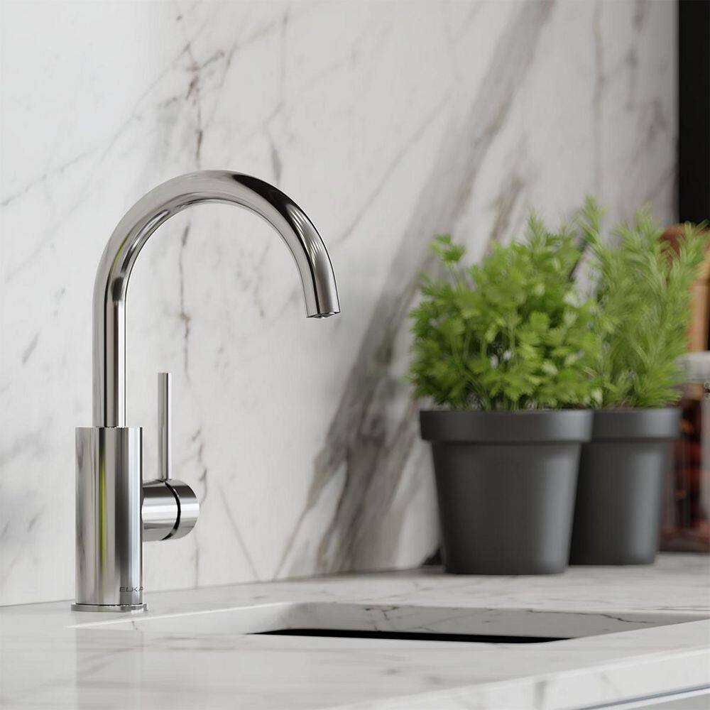 Elkay Avado Chrome Single Hole Bar Faucet with Pull-out Spray