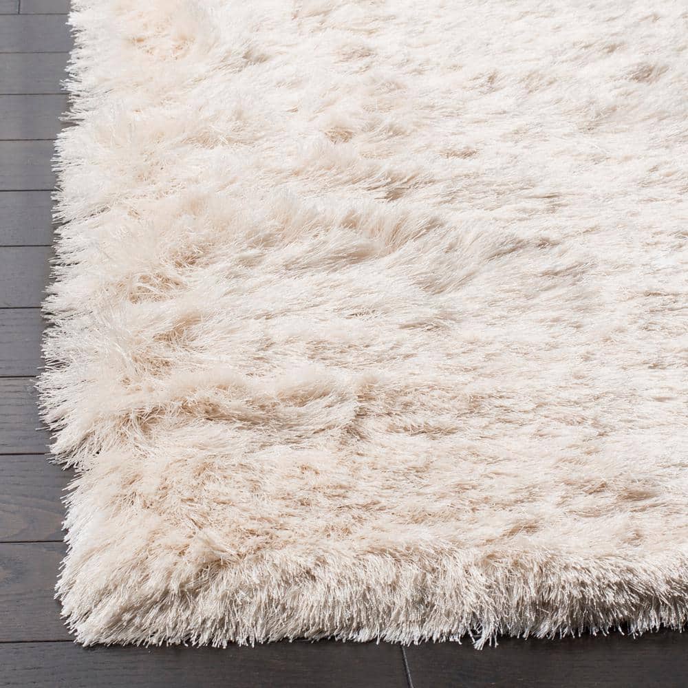 Ivory 8' x 10' Hand-Tufted Shag Area Rug