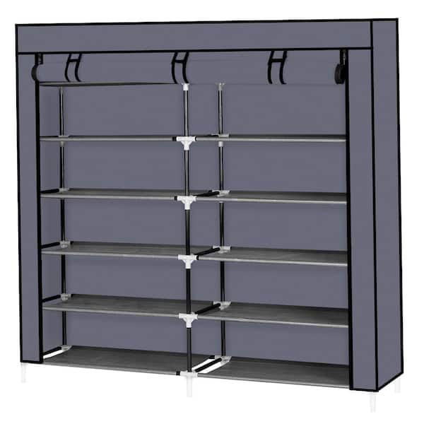 Karl home 45.28 H 30-Pair 5-Tier Gray Fabric Shoe Rack