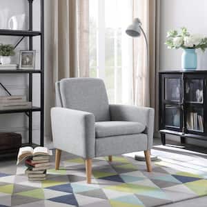 29 in. Wide Gray Modern Linen Accent Single Armchair