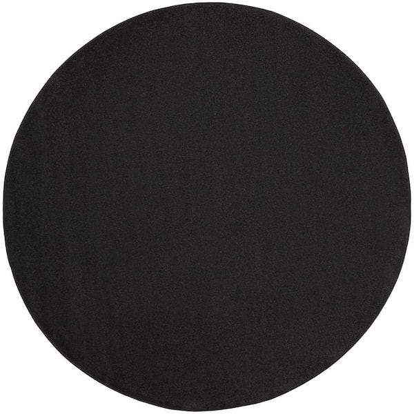 Black 6 ft. x 6 ft. Woven Polypropylene Indoor/Outdoor Area Rug