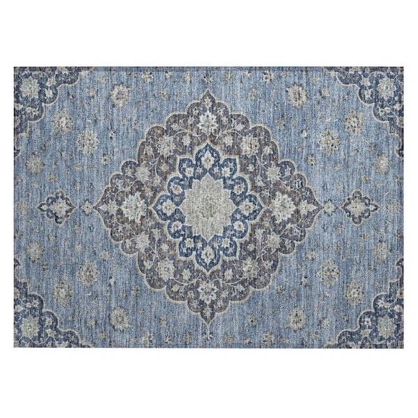 Chantille Machine Washable Indoor/Outdoor Abstract ACN3081 Denim 3 ft. x 4 ft. Area Rug