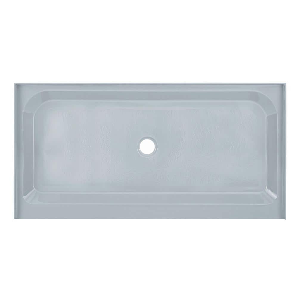 Voltaire Gray Acrylic Single-Threshold Shower Base, 60" x 30"