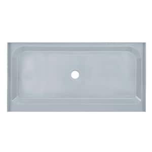 Voltaire 60 in. L x 30 in. W Alcove Shower Pan Base with Center Drain in Grey