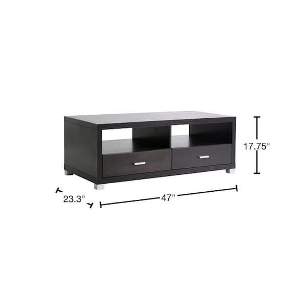 Baxton Studio Derwent 47 in. Dark Brown Wood TV Stand with 2