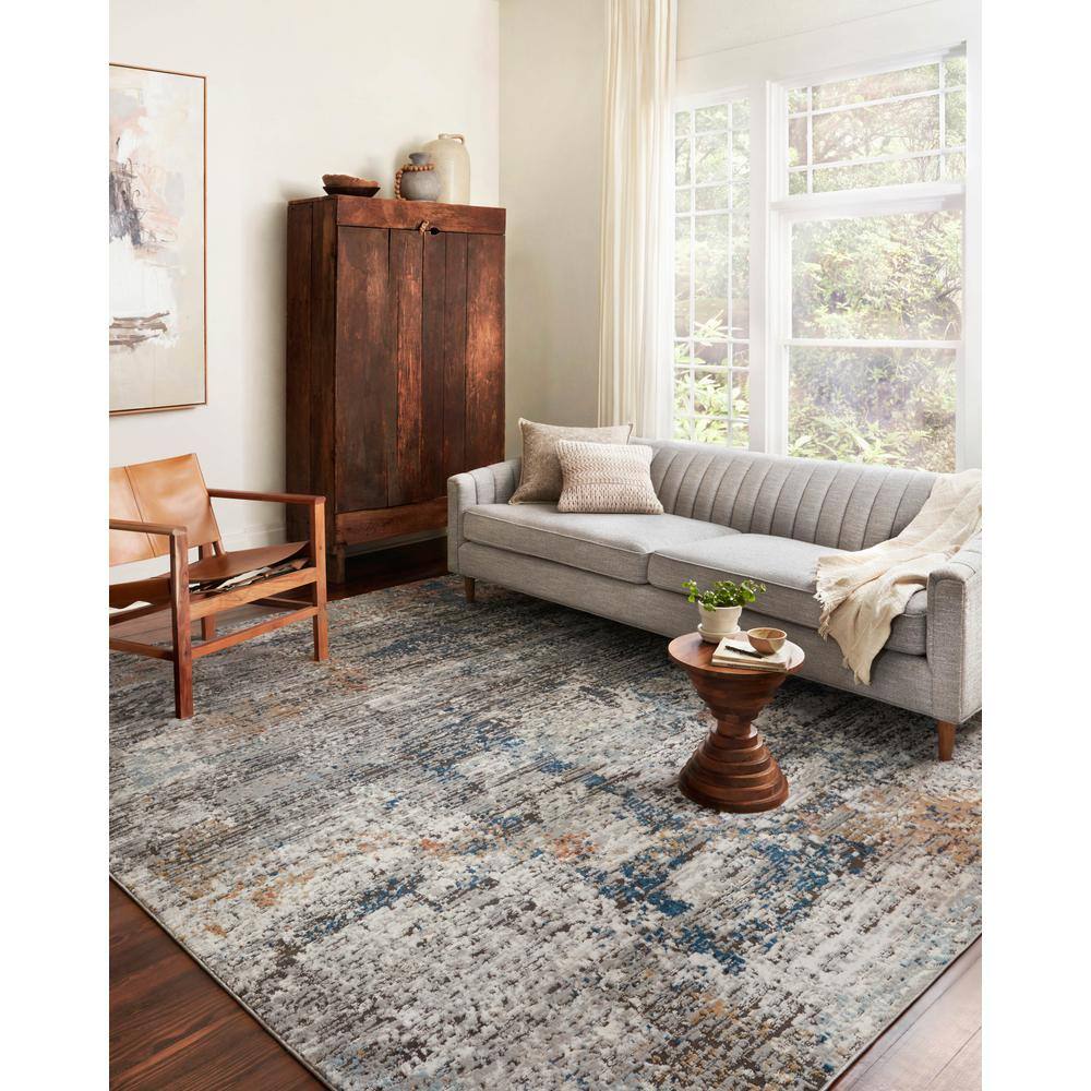 Rectangular Black Synthetic Area Rug 79" x 110"