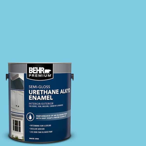 BEHR PREMIUM 1 gal. #P490-3 Big Chill Urethane Alkyd Semi-Gloss Enamel Interior/Exterior Paint