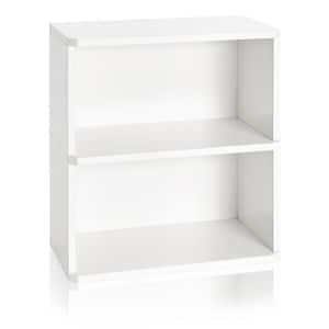 Duo 24.7 in. White Eco zBoard 2-Shelf Standard Rectangle Bookcase