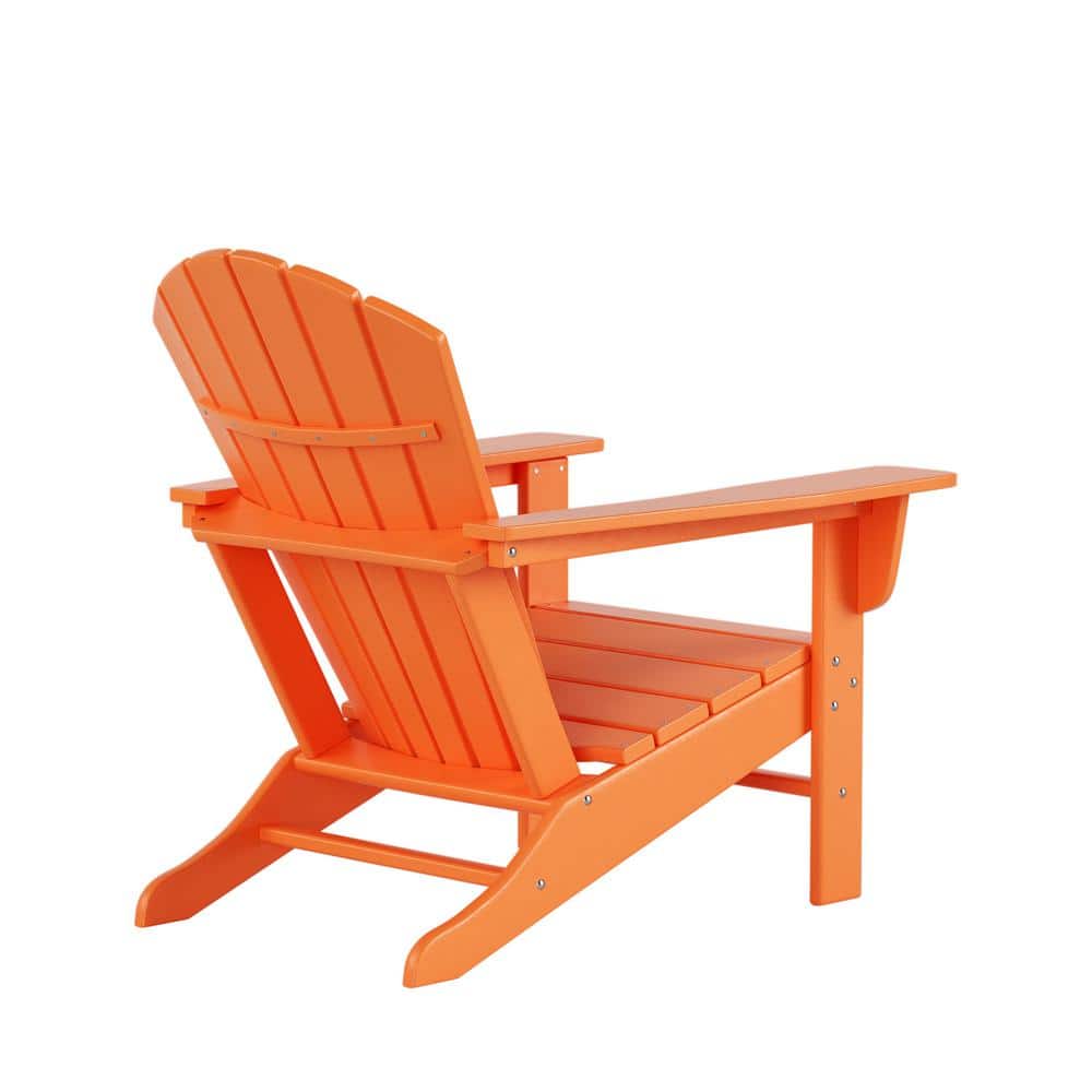 Altura Orange HDPE Outdoor Adirondack Chairs with Arms, Set of 2