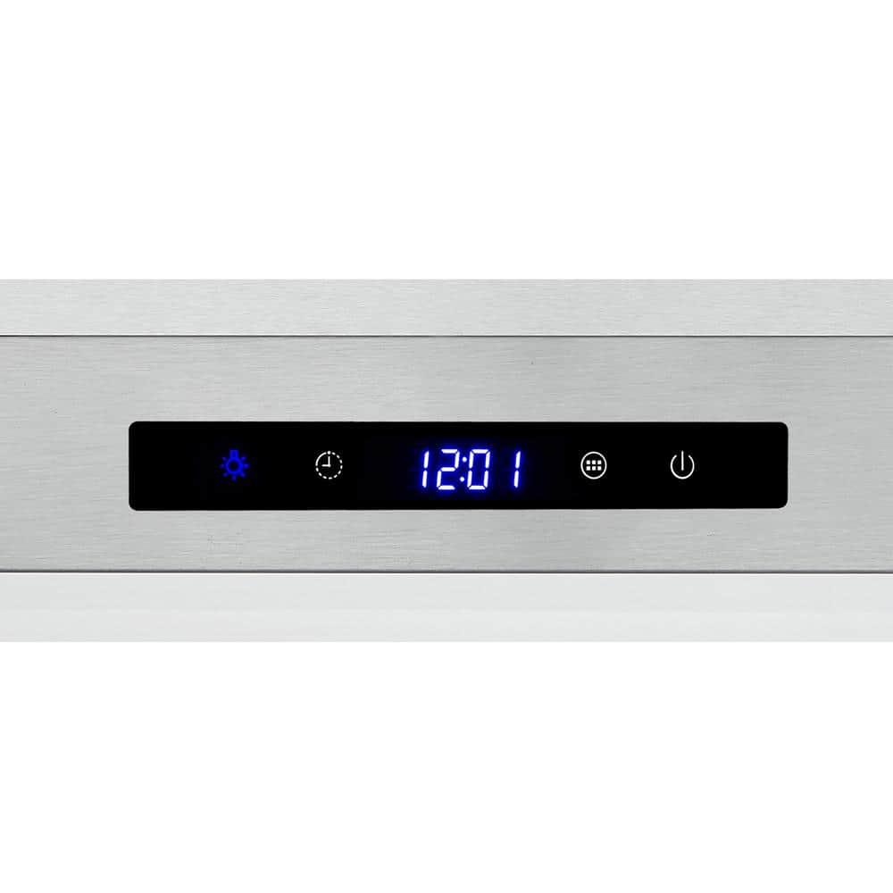 36-Inch Stainless Steel Convertible Island Range Hood with LED Lights