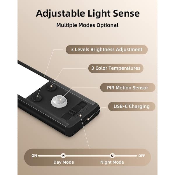 7.87 in. 2-Pack Battery Operated Wireless USB Charging White Integrated LED Linkable Under Cabinet Light, Closet Light
