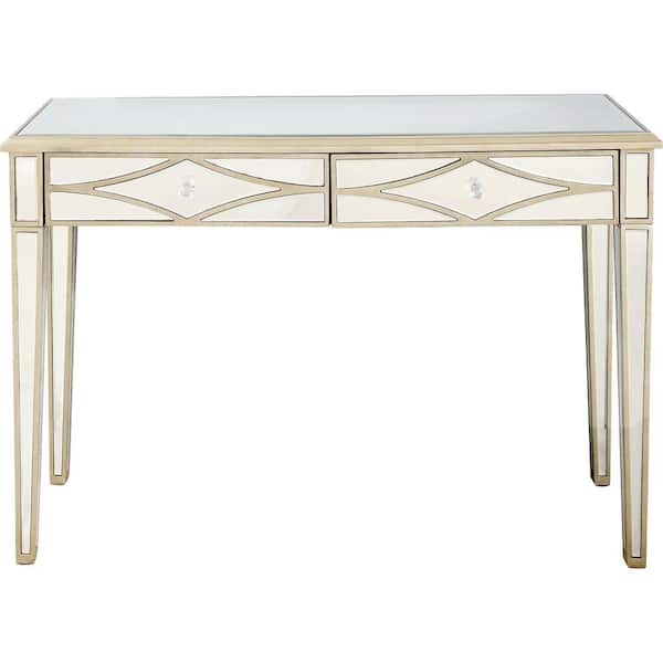 Camden Isle Huxley 48 in. Champagne Rectangle Glass Console Table