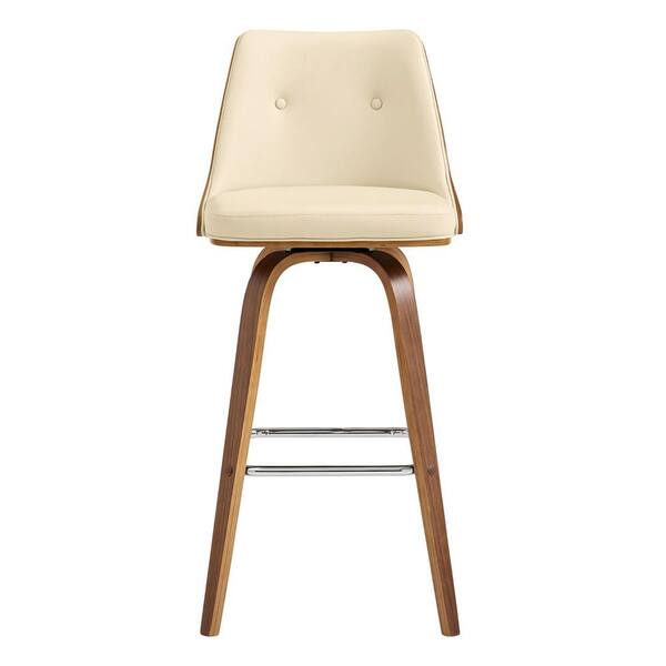 HomeRoots Julia 41 in. Cream High Back Wood Bar Height (2833 in.) Bar