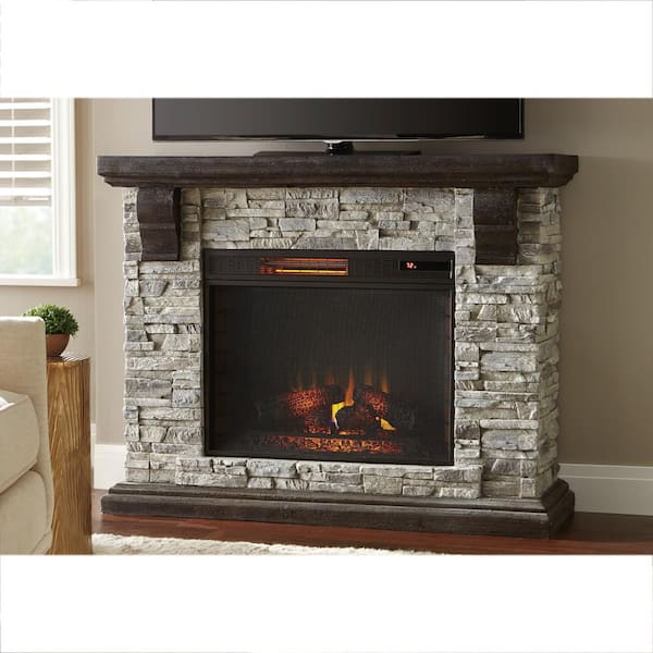 Home Decorators Collection Highland 50, Small Faux Stone Electric Fireplace