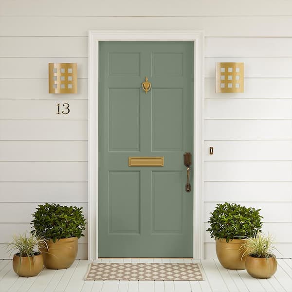 BEHR PREMIUM PLUS 5 gal. #ICC-77 Sage Green Flat Low Odor Interior Paint &  Primer 130005 - The Home Depot