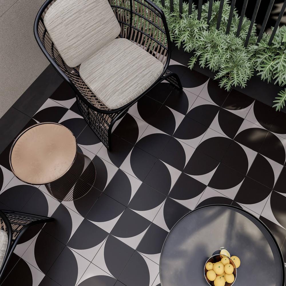 Luna 8x8 Domino Matte Geometric Porcelain Tile