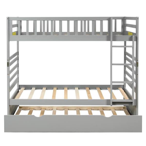 Over Twin Bunk Bed With Safety Rail, Bunk Beds With Bottom Safety Rail