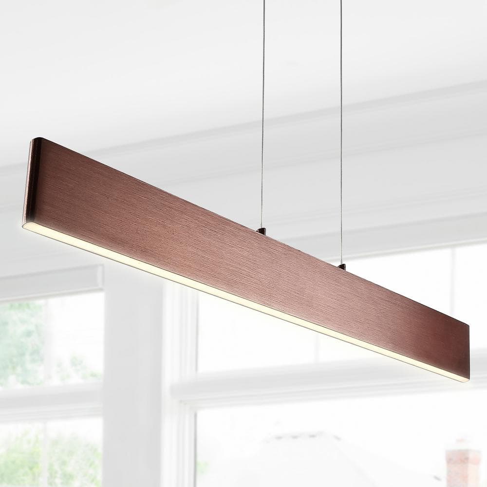 Draper 40" Anodized Bronze Geometric LED Metal Linear Pendant