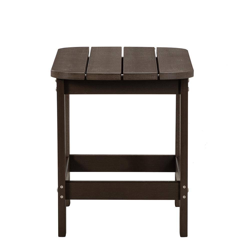 Brown Rectangle Plastic Outdoor Side Table HWJ-W113754124 - The Home Depot