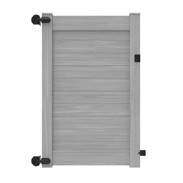 Barrette Outdoor Living Horizontal Fence 6 ft. x 46 in. in Vinyl Privacy Gate Driftwood