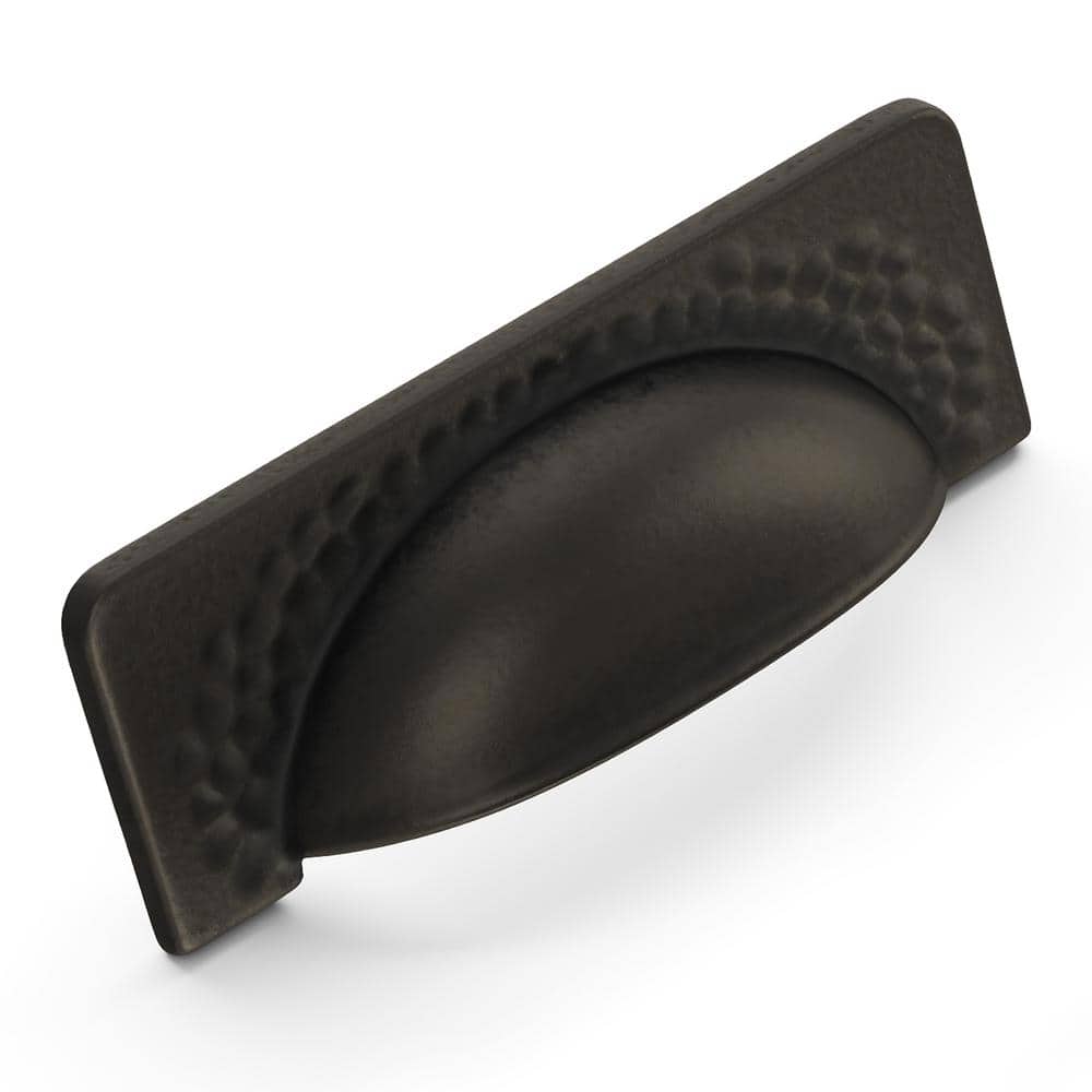 Black Iron Craftsman Kitchen Cabinet Drawer Pulls, 3-3/4"