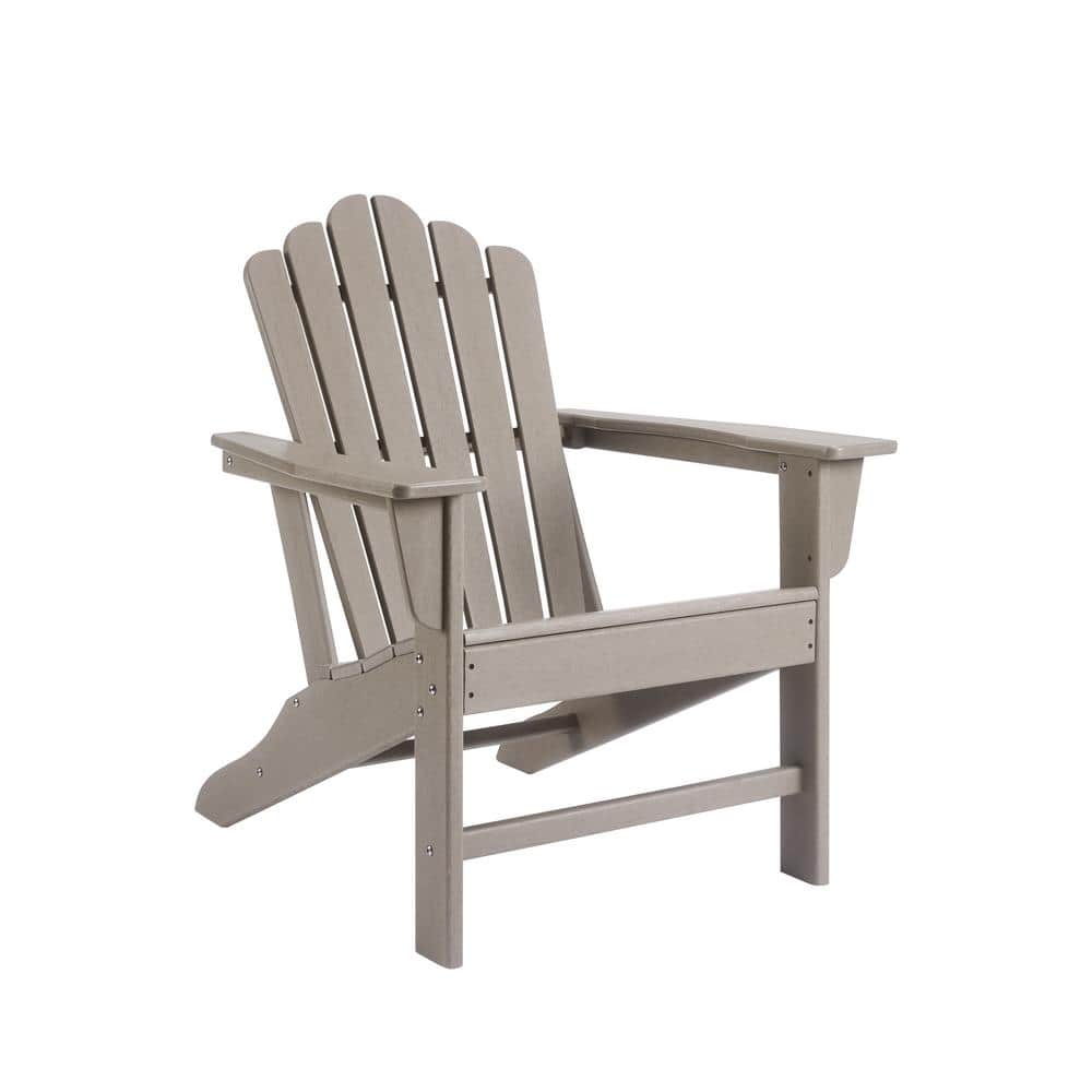 Classic Brown Plastic Adirondack Chair for Outdoor Garden Porch Patio Deck 