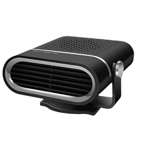 150W 12V Car Heater, 2 Fast Electric Heating and Cooling Fan Portable Windshield Defogger Defroster, Black