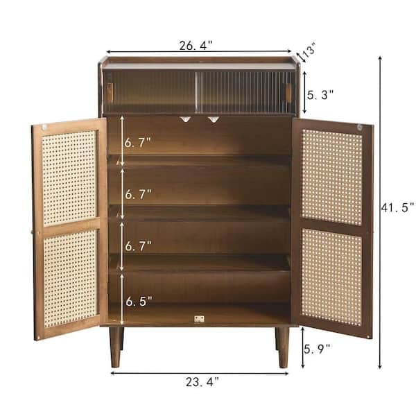 B BALANBO Ventilated Bamboo Shoe Storage Cabinet 5-Tier Entryway