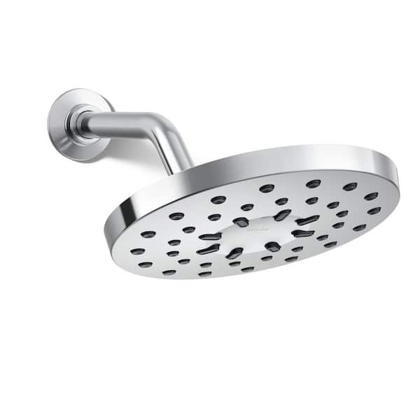 Viron 1-Spray Pattern 8 in. Wall Mount Fixed Shower Head in Polished Chrome