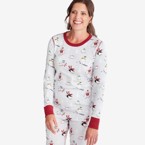 The Company Store Company Cotton Organic Family Snug Fit Ski Animal Women's  Extra Large Grey/Multi Long-Sleeve Pajamas Set 60017 - The Home Depot