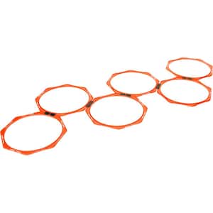 20 in. Orange Hexagonal Speed and Agility Training Rings with Carry Bag (Set of 6)