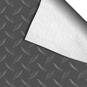 Shed Flooring Slate Grey Diamond Tread Commercial Vinyl Sheet Flooring (8 ft. W x 10 ft. L)