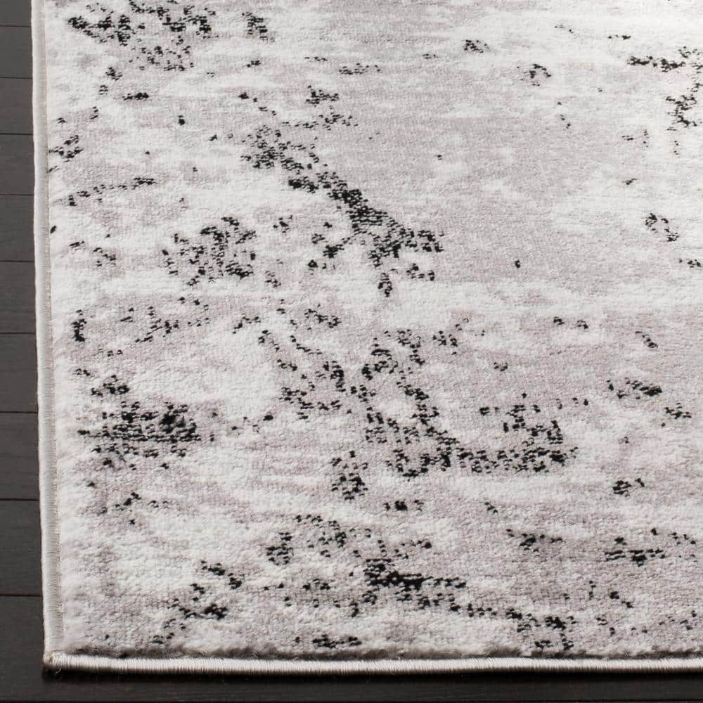 Skyler 2' x 6' Grey/Ivory Abstract Synthetic Runner Rug