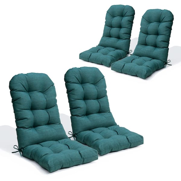 19.7 in. x 49.6 in. 4-Piece Outdoor Adirondack Chair Cushion Rocking Chair Cushions High Back in Malachite