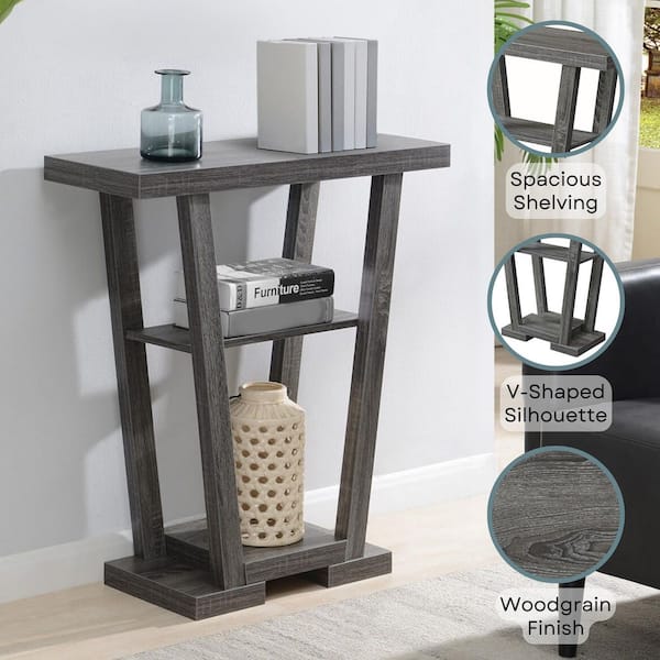 Convenience Concepts Newport 31.5 in. Weathered Gray Rectangle
