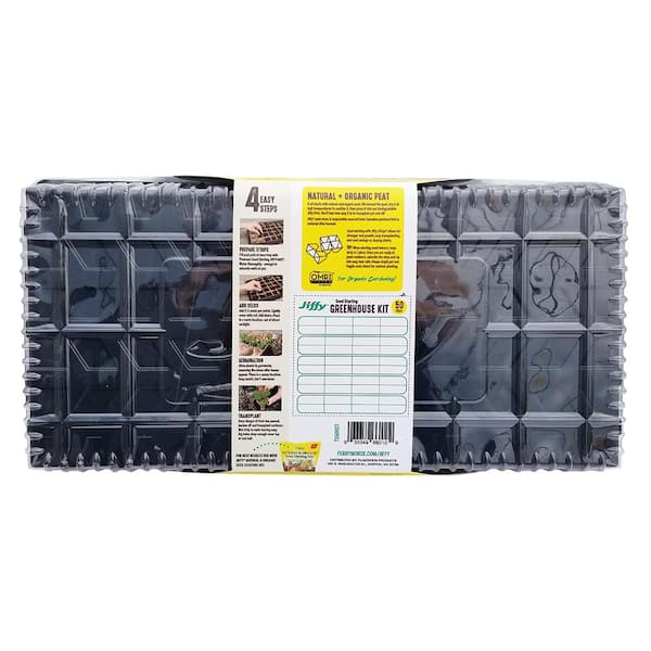 Jiffy Peat Strips N' Greenhouse Seed Starter Kit TS50HST-8H - The