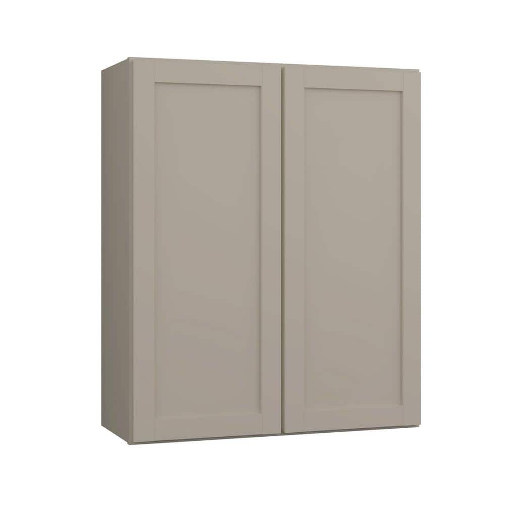 Hampton Bay Courtland 30 in. W x 12 in. D x 36 in. H Assembled Shaker Wall Kitchen Cabinet in Sterling Gray