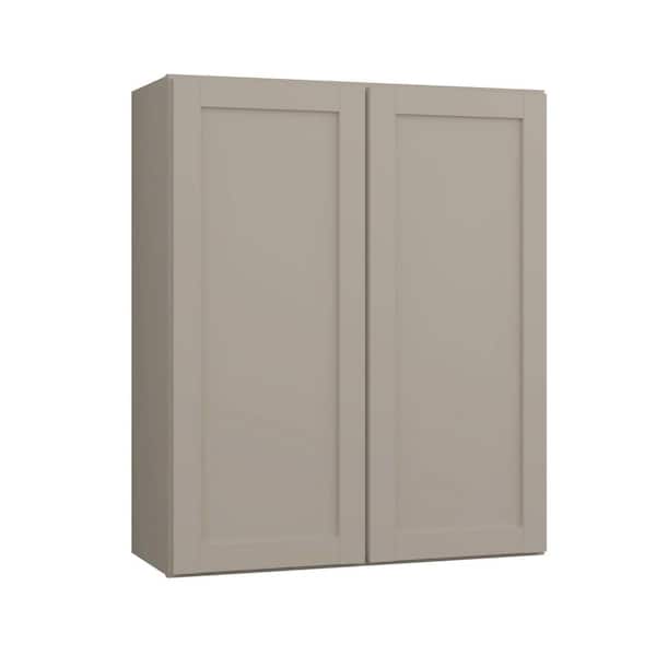 Hampton Bay Courtland 30 in. W x 12 in. D x 36 in. H Assembled Shaker Wall Kitchen Cabinet in Sterling Gray